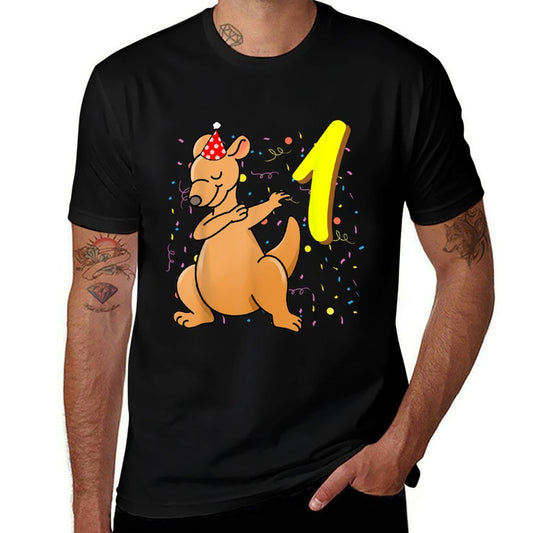 1 Year Old Kangaroo Birthday  Slim-fit Cut T-Shirt