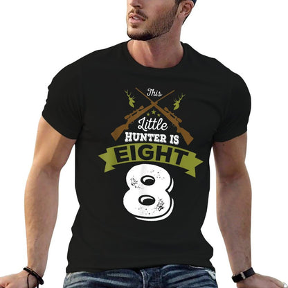 8th Birthday Deer Hunter Gift For Boys Girls  8 Years Old  High-quality Stitching T-Shirt