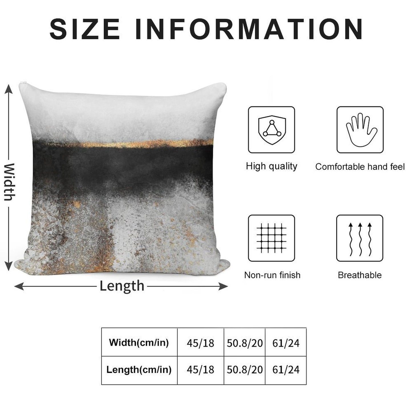 Soot And Gold Soft Skin-Friendly Throw Pillow