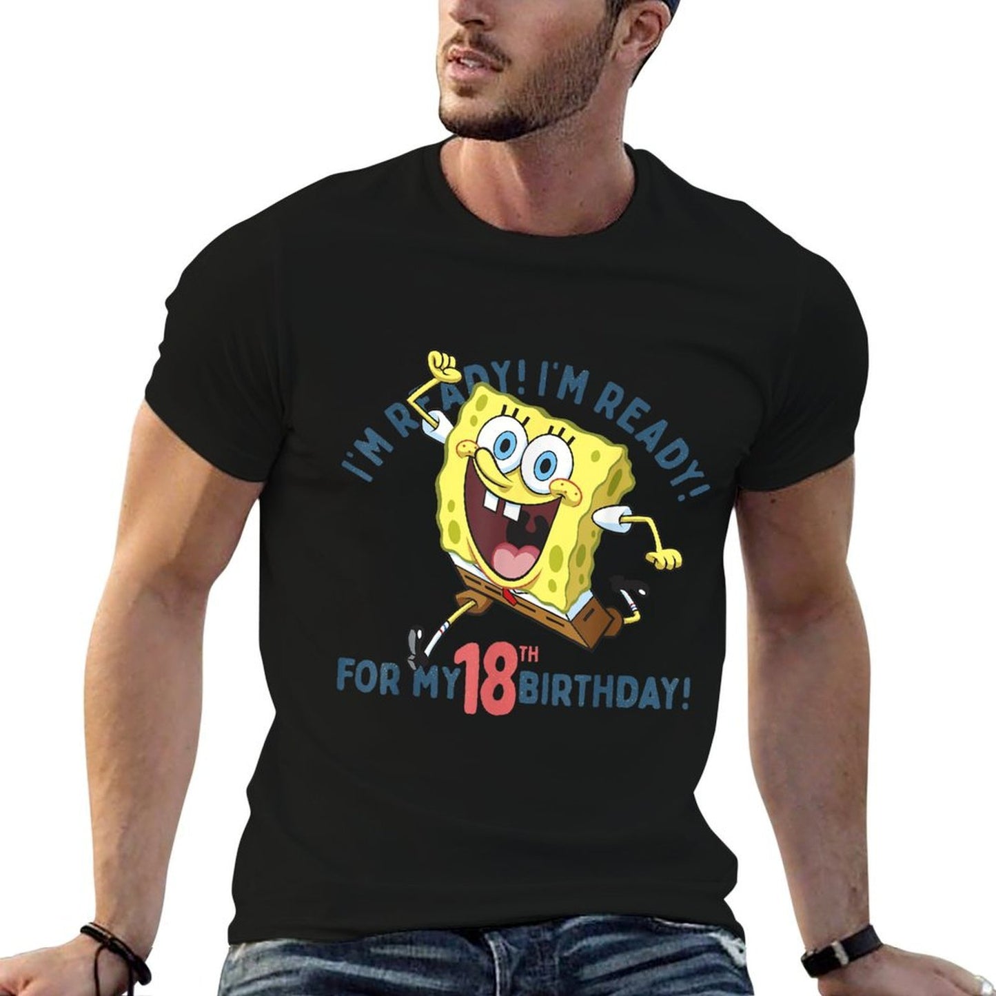 Nickelodeon SpongeBob SquarePants Ready For My 18th Birthday  Oversized Silhouette T-Shirt