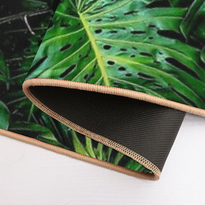 Monstera Deliciosa Tropical Green Foliage  Easy Maintenance Bath Mat