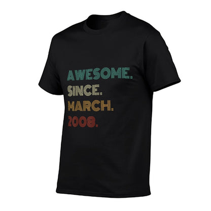 17 Years Old Awesome Since March 2008 17th Birthday  Easy-care T-Shirt