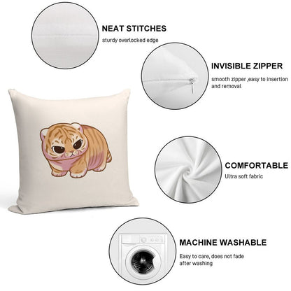 Chonky Tiger Soft Decorative Cover Throw Pillow