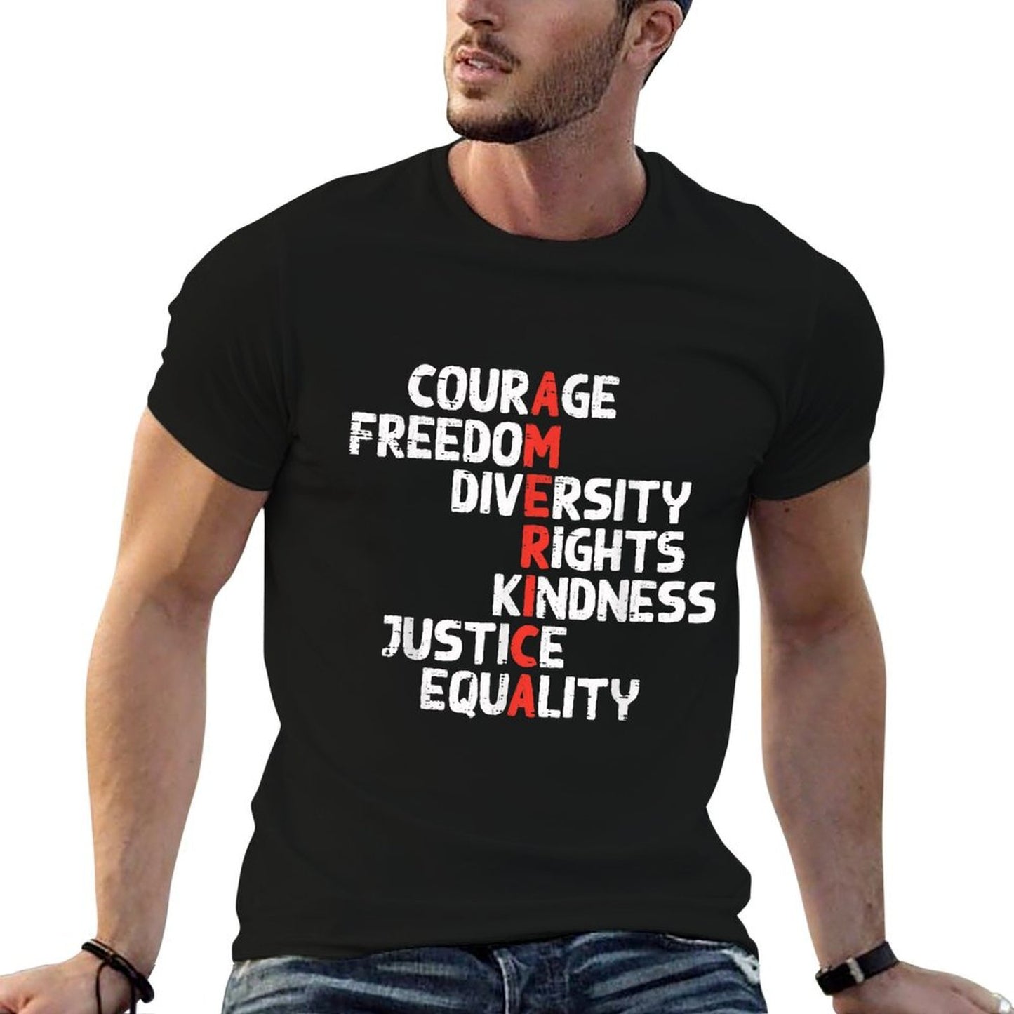 Protest America Courage Freedom Rights Resist Men Women Kids  Affordable Price T-Shirt
