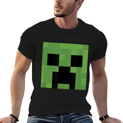 Minecraft Creeper Big Face Rolled Sleeves T-Shirt