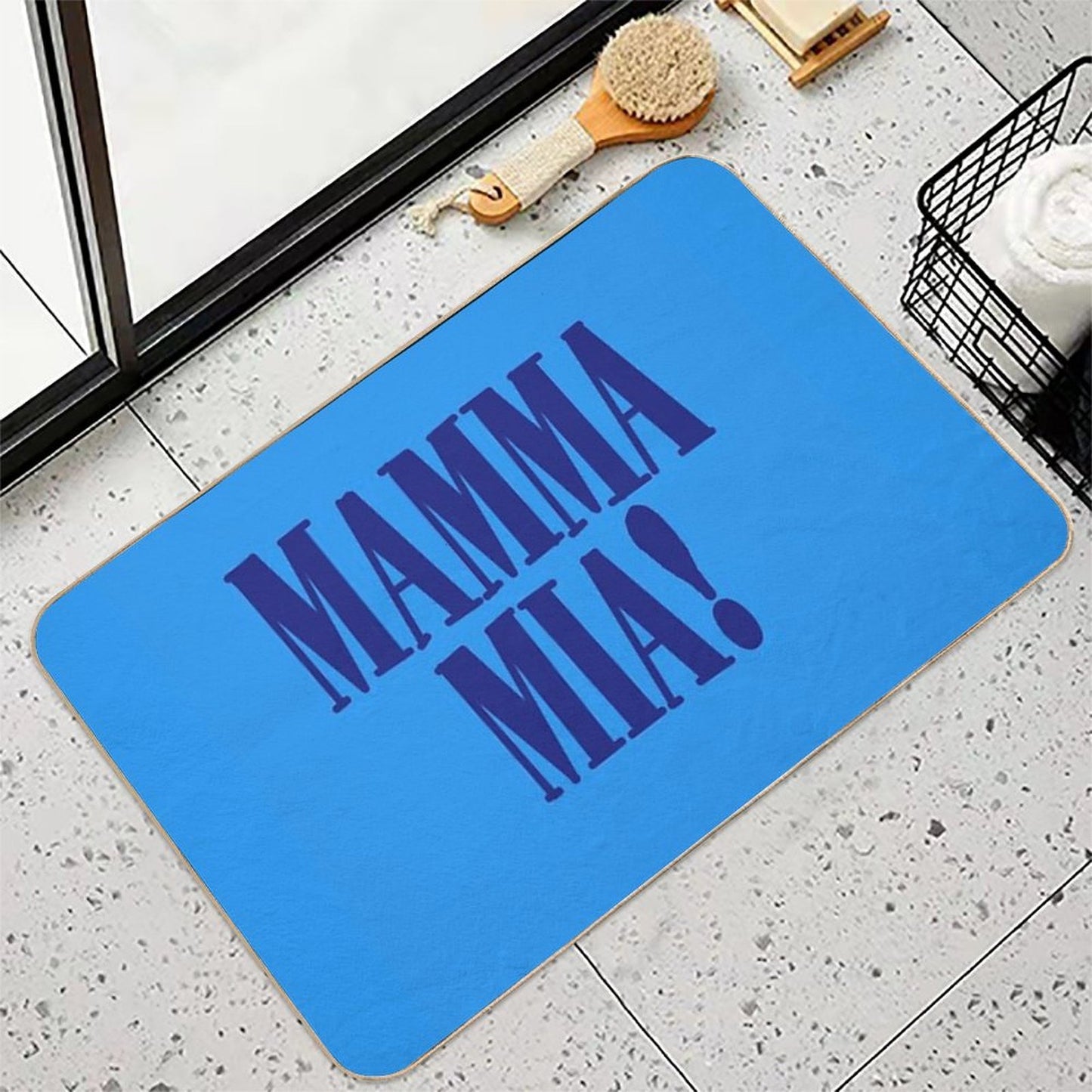 Mamma Mia Sticker  Slip-Resistant Bath Mat