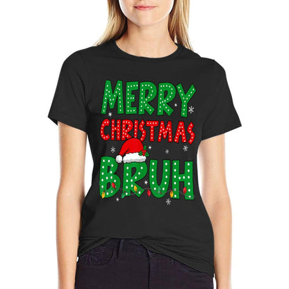 Bruh Meme Funny Saying Bro Greetingns Boys Men Christmas  Rolled Sleeves T-Shirt