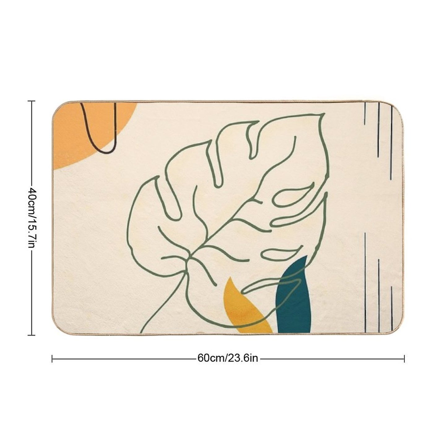 Monstera House Plant Minimal Abstract  Slip-Resistant Bath Mat