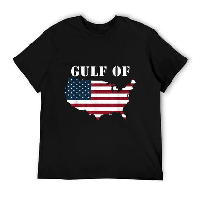 Gulf Of United States Of America Map Funny Patriotic Oversized Silhouette T-Shirt