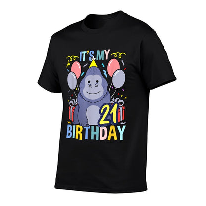 Its My 21st Birthday Gorilla Monkey  Summer-ready Fabric T-Shirt