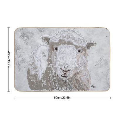 Sheep in Winter  Animal Decor Durable Bath Mat