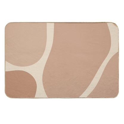 Minimal Modern  Abstract Shapes Pastel Pink  Stone Pattern  Eco-Friendly Bath Mat