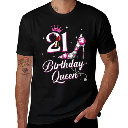 21 Birthday Queen, Funny 21st Birthday Gift  Vintage-inspired T-Shirt