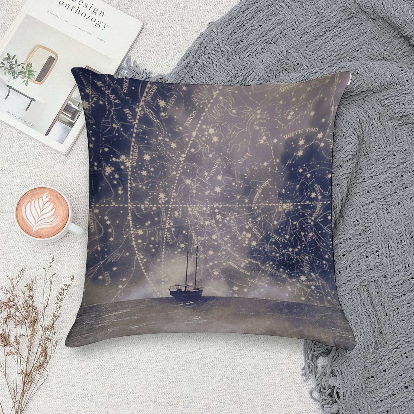 Star Maps Soft Decorative Cover Throw Pillow