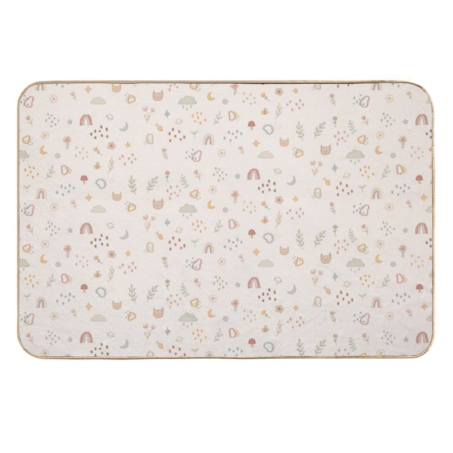 Cute Doodle Pattern  Long-Lasting Bath Mat