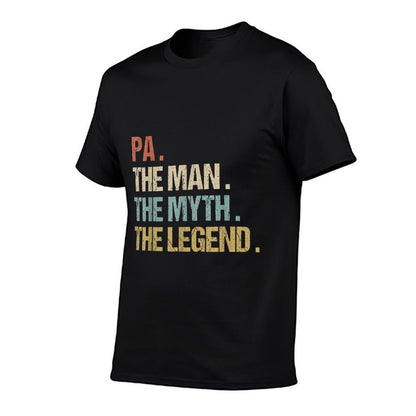 Pa The Man Myth Legend Funny Father Dad Christmas Gift  Rolled Sleeves T-Shirt