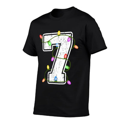 Number 7 7th Birthday Boy Christmas Happy Birthday Kids  Lightweight T-Shirt