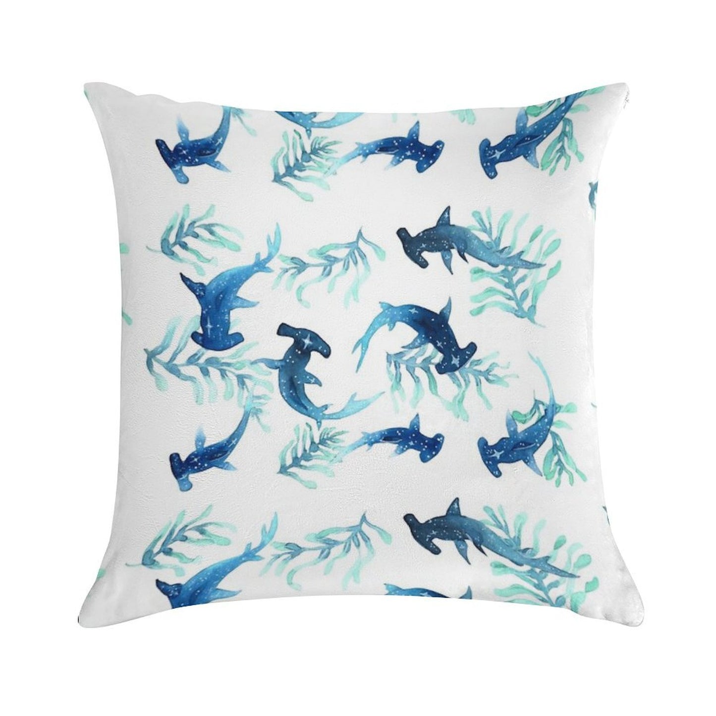 Hammerhead Shark Pattern Soft Luxury Feel Throw Pillow
