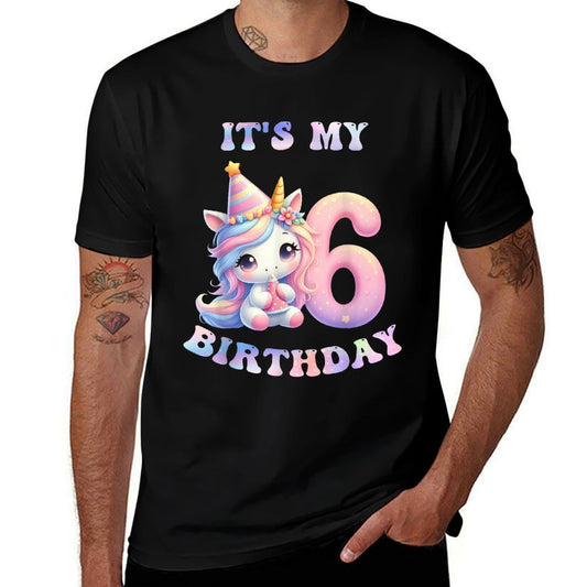 6 Year Old Unicorns Costume For 6th Birthday Girl Party Comfortable T-Shirt