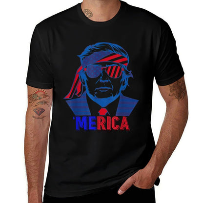 MERICA TRUMP Happy 4th Of July Trump American  Odor-resistant T-Shirt