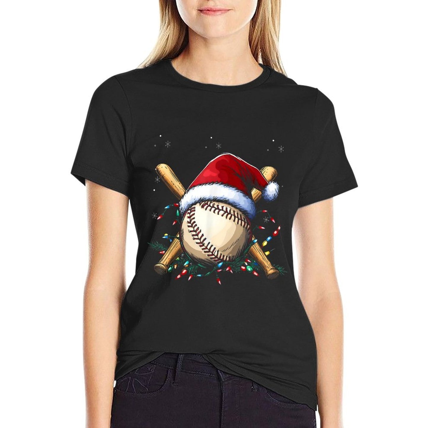 Santa Sports Design For Men Boys Christmas Baseball Player  Odor-resistant T-Shirt