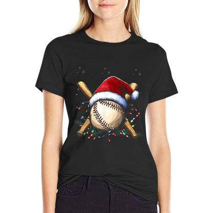 Santa Sports Design For Men Boys Christmas Baseball Player  Odor-resistant T-Shirt