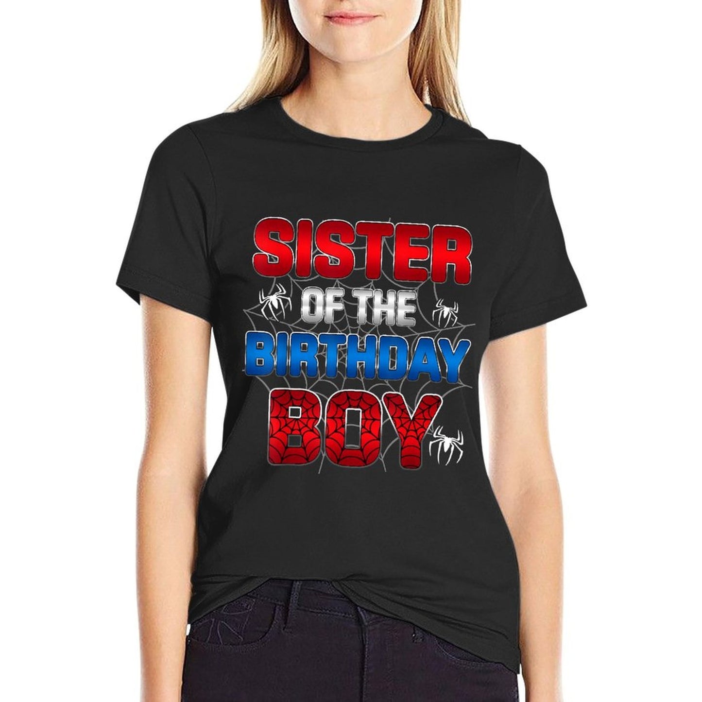 Sister Of The Birthday Boy Matching Spider Family Party  Soft T-Shirt