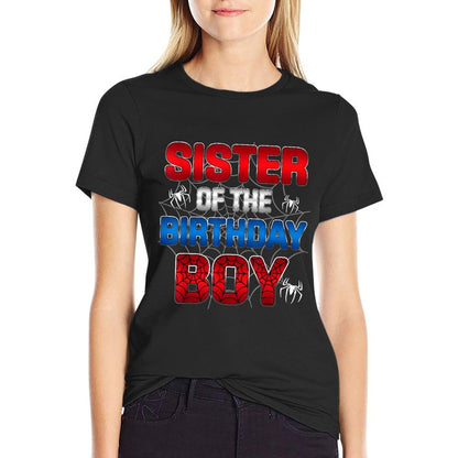 Sister Of The Birthday Boy Matching Spider Family Party  Soft T-Shirt