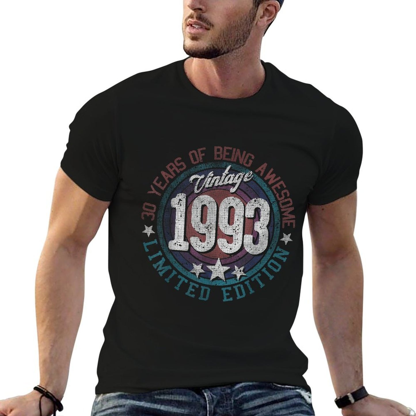 Vintage 1993 30 Year Old Gifts Limited Edition 30th Birthday  Heathered Texture T-Shirt