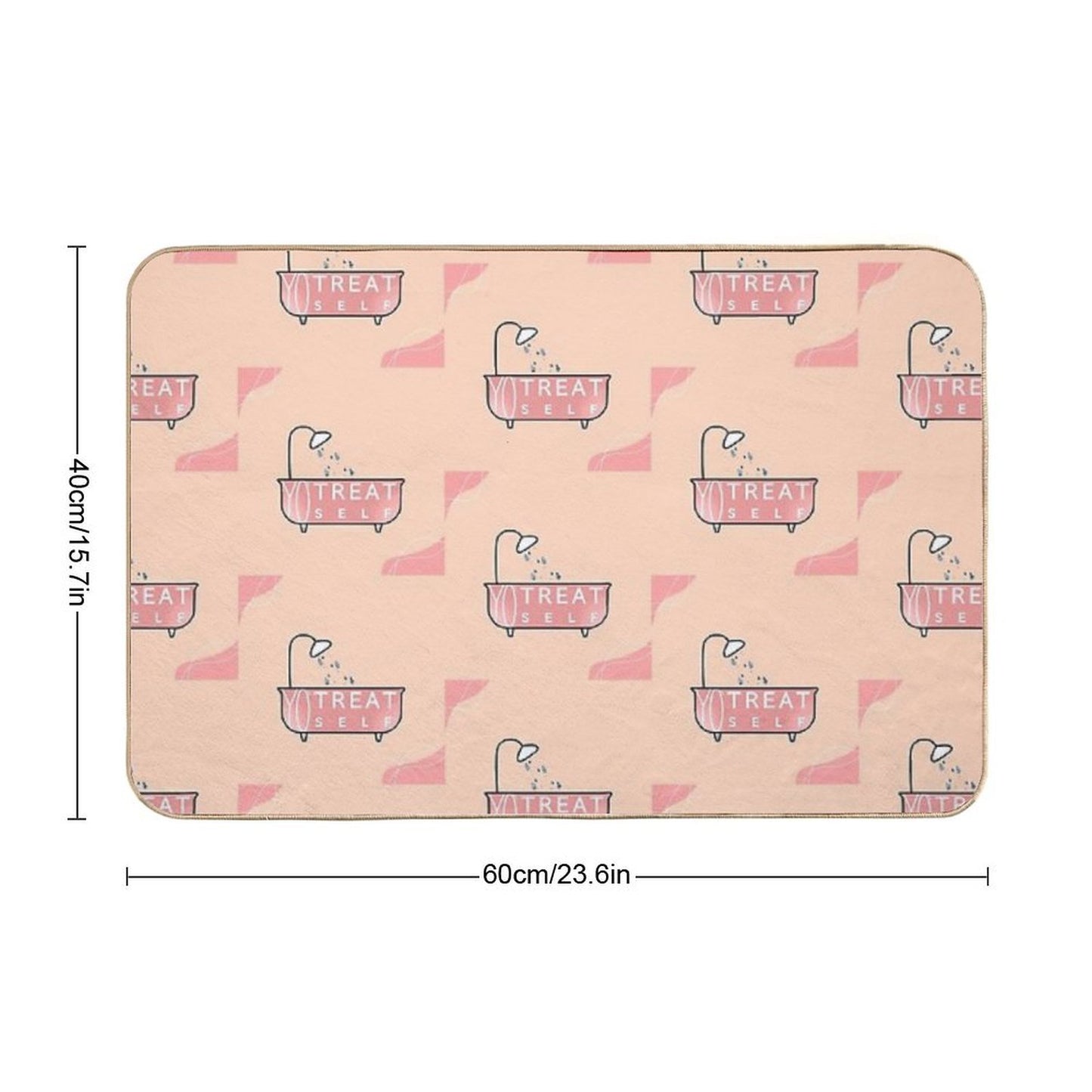 Treat Yo' Self Bathtub Spa Motivatinal Graphic- Together  Repositionable Bath Mat