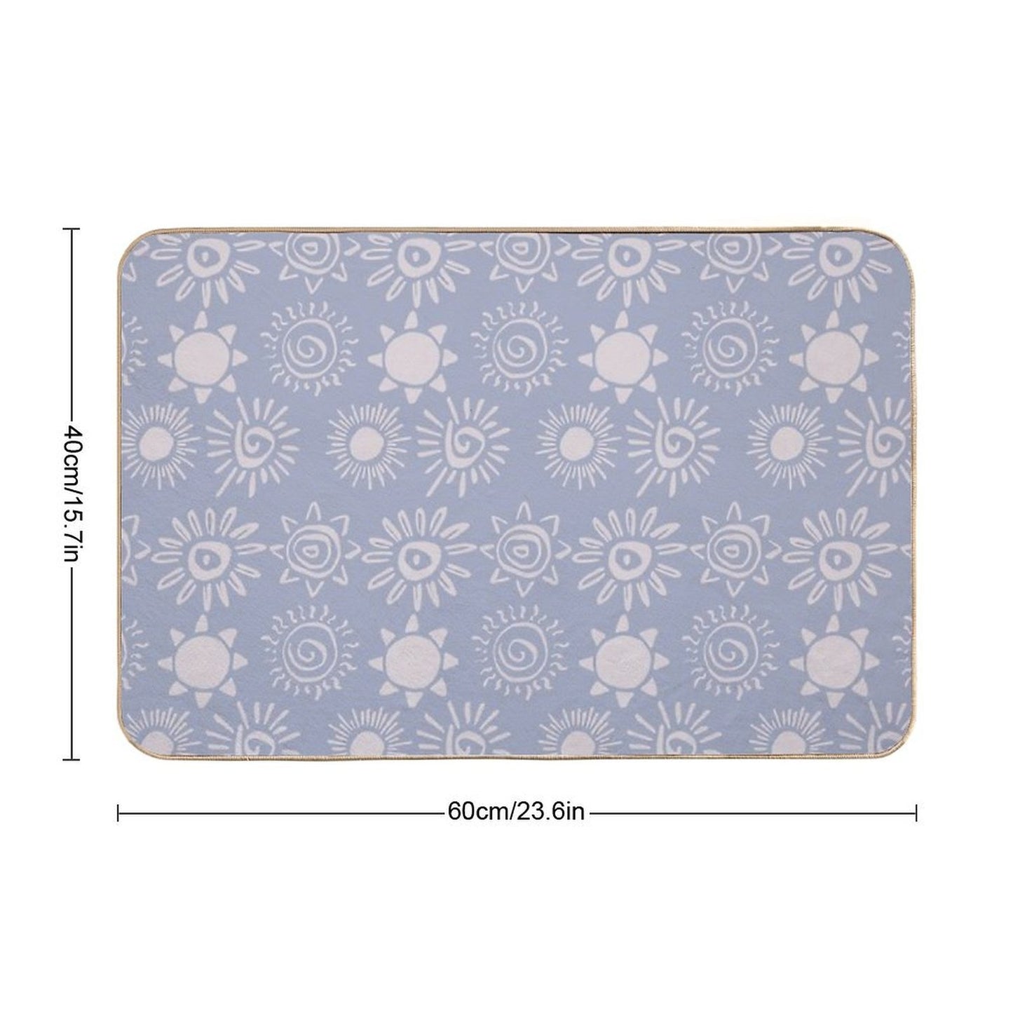 Magical Sun Bohemian Dreamy Aesthetic In Muted Colors Pigeon Blue  Anti-Trip Bath Mat