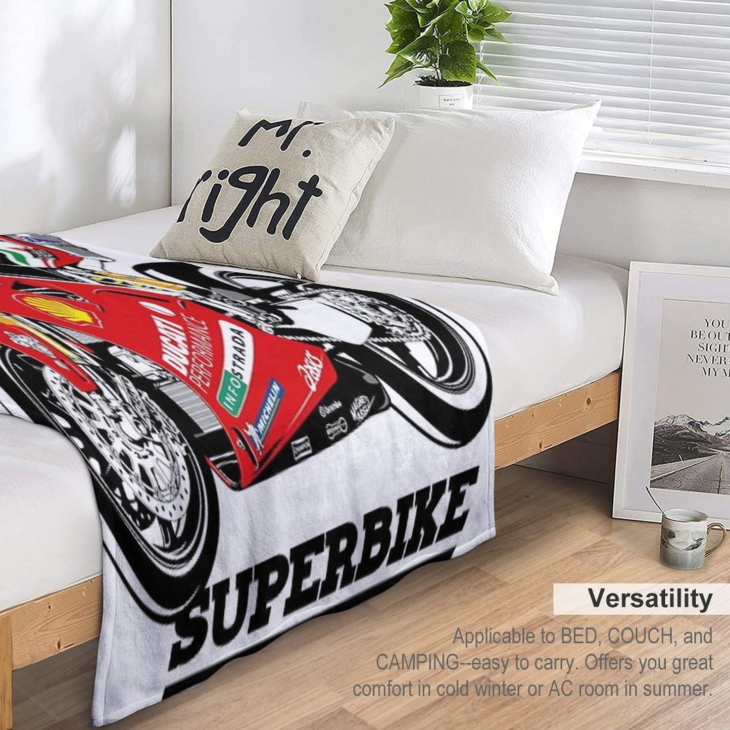 DUCATI 916 Superbike Travel-friendly Throw Blanket