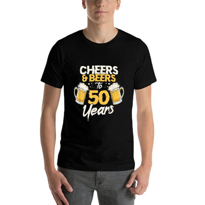 Cheers & Beers To 50 Years 50th Birthday Fifty Anniversary  Slim-fit Cut T-Shirt