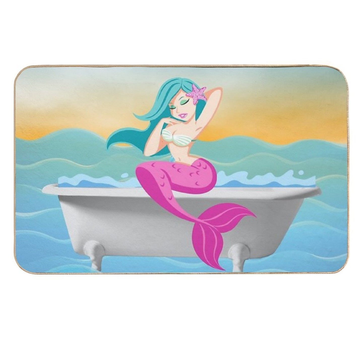 Mermaid in Bath  Pet-Safe Bath Mat