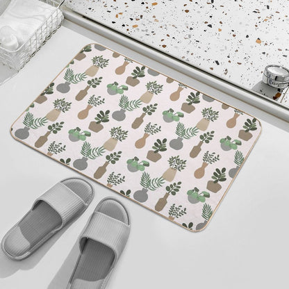 Pot Plants-tan-blush  Dirt-Trapping Bath Mat