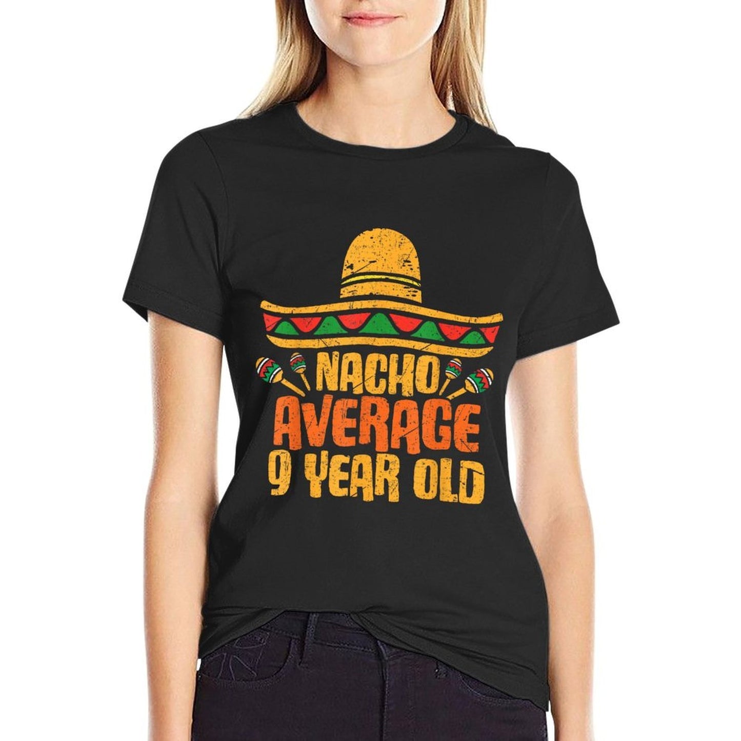 Nacho Average 9 Year Old Happy Cinco De Mayo Birthday Party  Polyester Blend T-Shirt