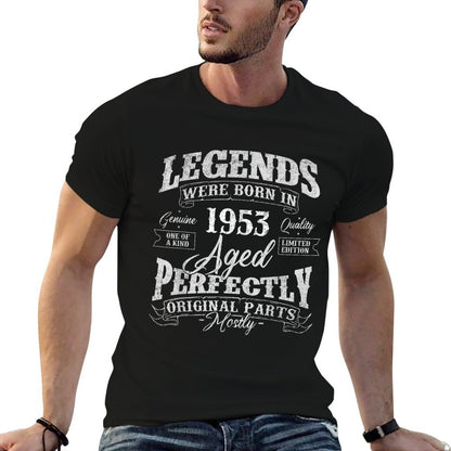 Legends Were Born In 1953 Year Of Birth Birthday  Heathered Texture T-Shirt