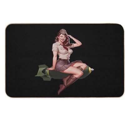 Bomber Girl Pin-Up  Rapid-Drying Bath Mat