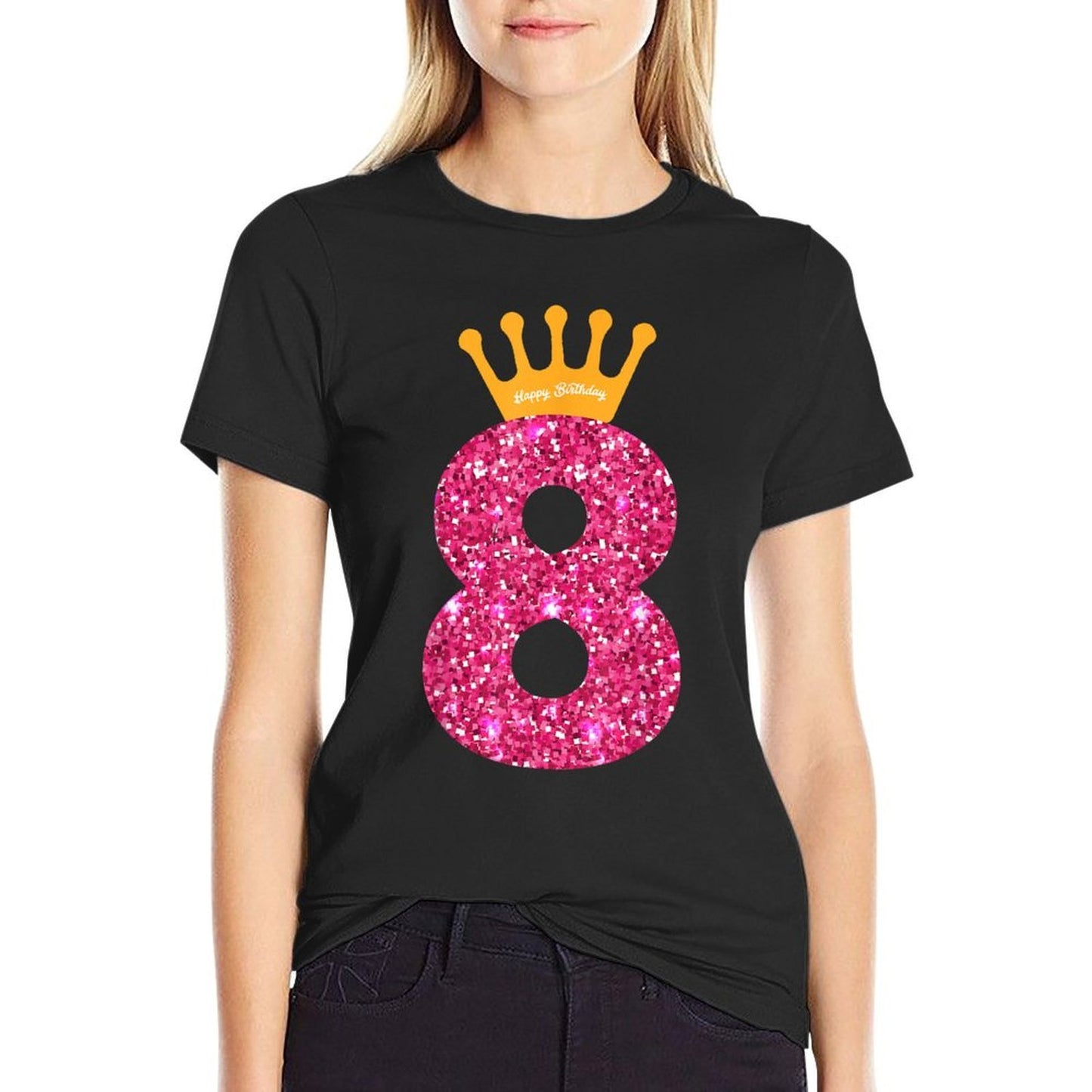 Happy Birthday, Girls 8th Party 8 Years Old Bday  Classic T-Shirt