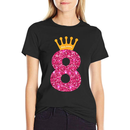 Happy Birthday, Girls 8th Party 8 Years Old Bday  Classic T-Shirt