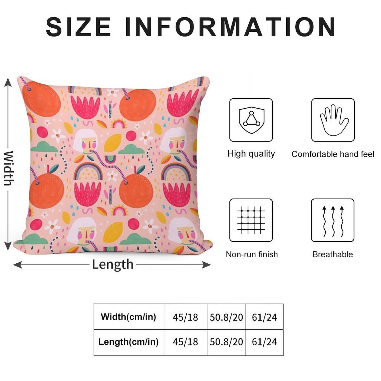 Summer Citrus Soft Washable Throw Pillow