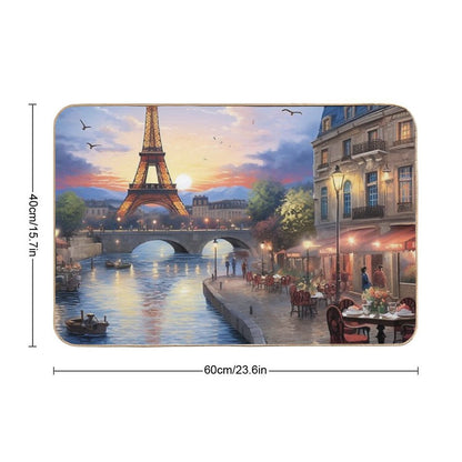 Amazing Blue Canal of Eiffel Tower  Slip-Resistant Bath Mat