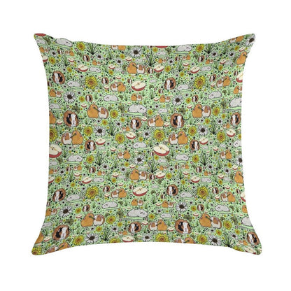 Guinea Pigs in Green Soft Decorative Cover Throw Pillow