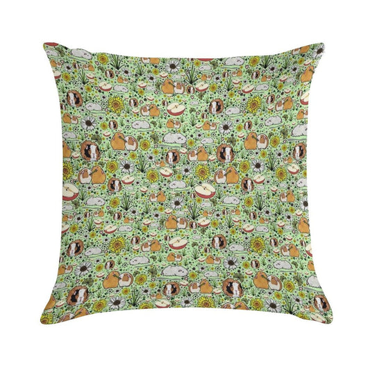 Guinea Pigs in Green Soft Decorative Cover Throw Pillow