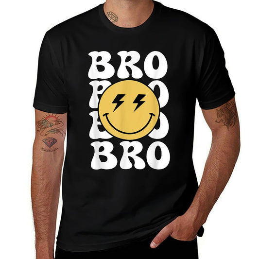 Bro One Happy Dude Birthday Theme Family Matching  Rolled Sleeves T-Shirt