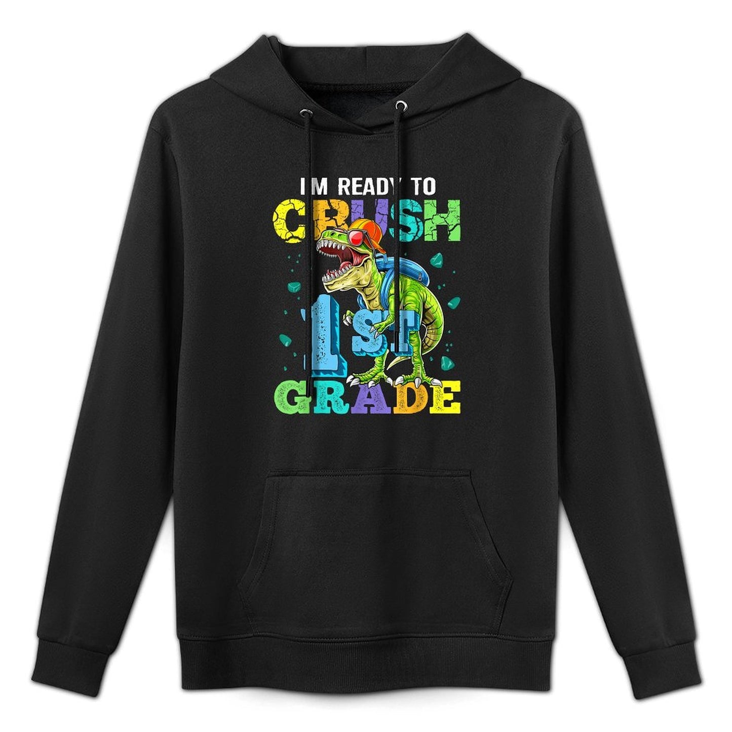 I'm Ready To Crush 1st Grade Dinosaur Back To School Boy Kid Moisture-Wicking Hoodie