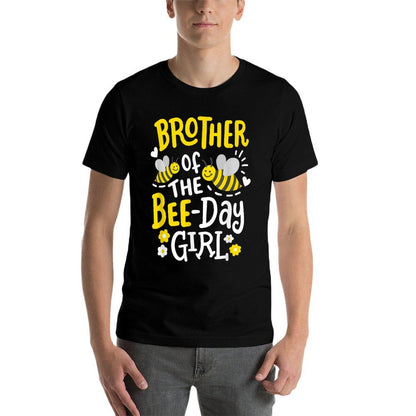 Brother of The Bee-Day Girl Birthday Party Matching Family  Summer-ready Fabric T-Shirt