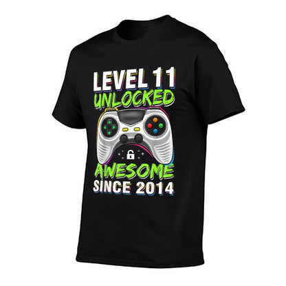 Level 11 Unlocked Awesome Since 2014 11th Birthday Gaming  Easy-care T-Shirt