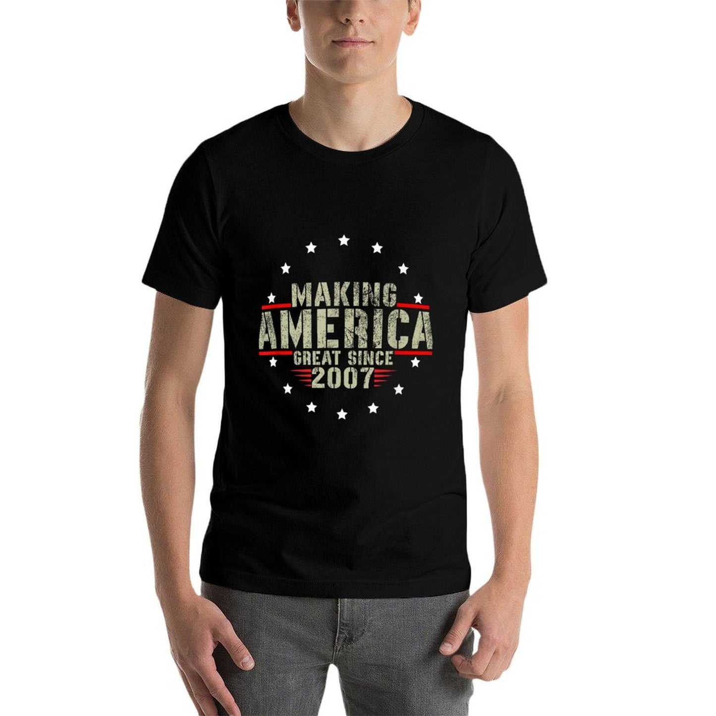 Funny Making America Great Since 2007 Design, 15th Birthday  Heathered Texture T-Shirt