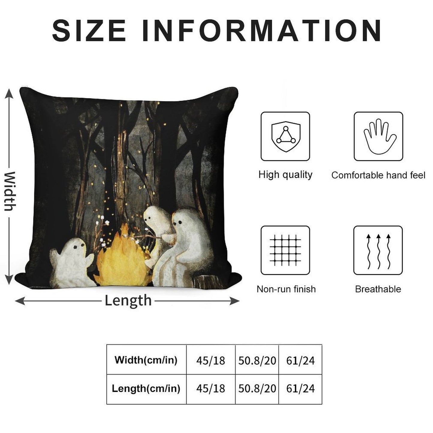 Marshmallows And Ghost Stories Soft Durable Construction Throw Pillow